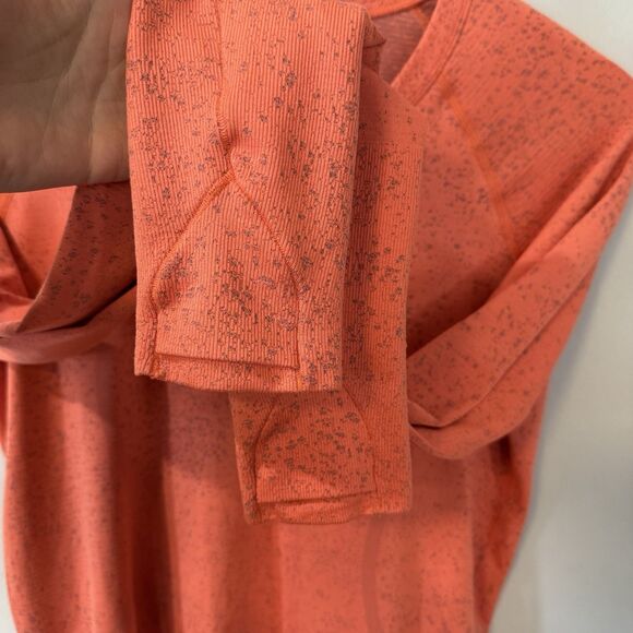 Lululemon Swiftly Tech Long Sleeve Shirt 2.0 Size 8 Race Distorted Noise Orange - Picture 5 of 7